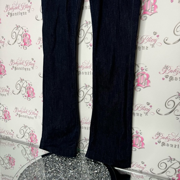 7 for all mankind jeans denim mid rise boot cut pants 👖 blue dark wash comfy - Picture 5 of 8